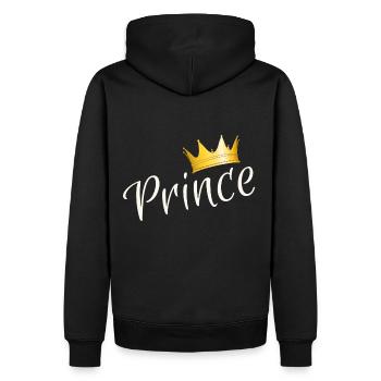 Prince - Prinz - Männer Premium Bio Hoodie - Schwarz - Hinten - Nico (187cm)