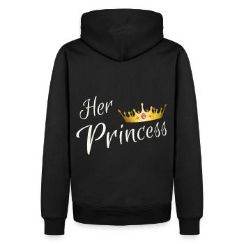 Her Princess - Votre princesse - Sweat à capuche Premium bio Homme - noir - Dos - Nico (187cm)