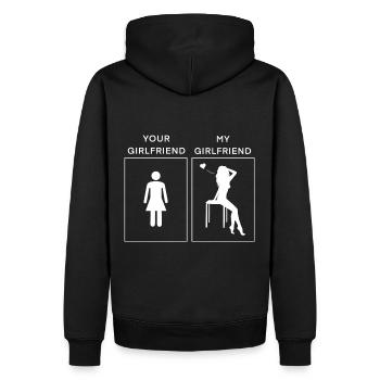 Your Girlfriend - My Girlfriend - Männer Premium Bio Hoodie - Schwarz - Hinten - Nico (187cm)