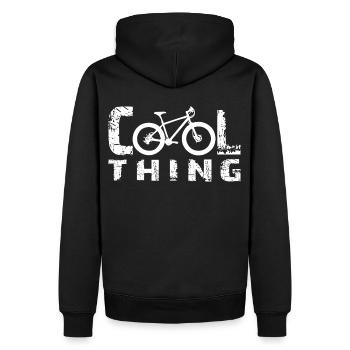 Cool Thing - Men’s Premium Organic Hoodie - black - Back - Nico (187cm)
