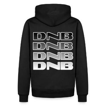 DNB Drum and Bass Junglist BW Fade Remix - Männer Premium Bio Hoodie - Schwarz - Hinten - Nico (187cm)