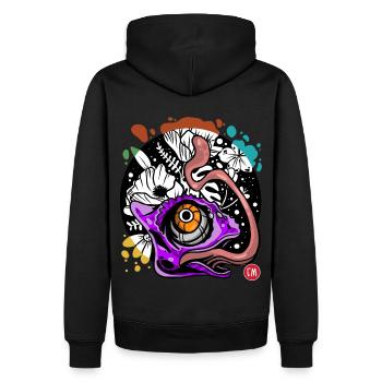 Gecko - Men’s Premium Organic Hoodie - black - Back - Nico (187cm)