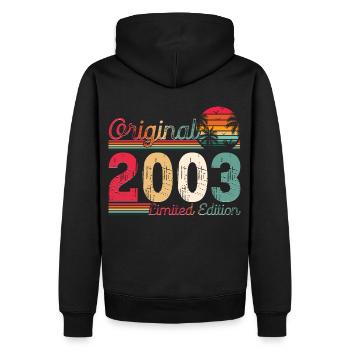 Né 2003 20e anniversaire cadeau homme / femme - Sweat à capuche Premium bio Homme - noir - Dos - Nico (187cm)