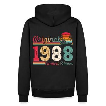 Né en 1988 35ème anniversaire Cadeau homme / femme - Sweat à capuche Premium bio Homme - noir - Dos - Nico (187cm)