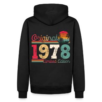 Né en 1978 45ème anniversaire Cadeau homme / femme - Sweat à capuche Premium bio Homme - noir - Dos - Nico (187cm)
