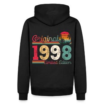 Né 1998 25ème anniversaire Cadeau homme / femme - Sweat à capuche Premium bio Homme - noir - Dos - Nico (187cm)