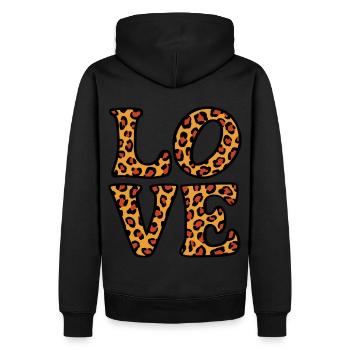 Signe de paix Amour des années 60 des années 70 Costume Groovy Hippie - Sweat à capuche Premium bio Homme - noir - Dos - Nico (187cm)