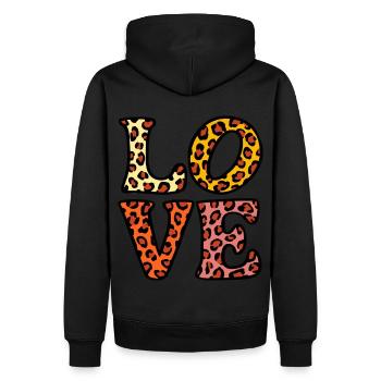 Signe de paix Amour des années 60 des années 70 Costume Groovy Hippie - Sweat à capuche Premium bio Homme - noir - Dos - Nico (187cm)