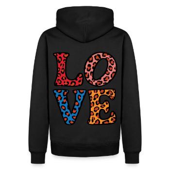 Signe de paix Amour des années 60 des années 70 Costume Groovy Hippie - Sweat à capuche Premium bio Homme - noir - Dos - Nico (187cm)