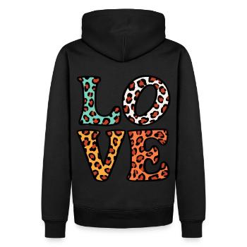 Signe de paix Amour des années 60 des années 70 Costume Groovy Hippie - Sweat à capuche Premium bio Homme - noir - Dos - Nico (187cm)