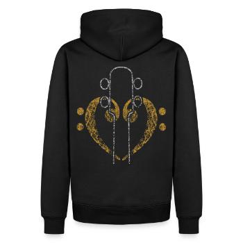 Touches de basse et guitare basse - Sweat à capuche Premium bio Homme - noir - Dos - Nico (187cm)