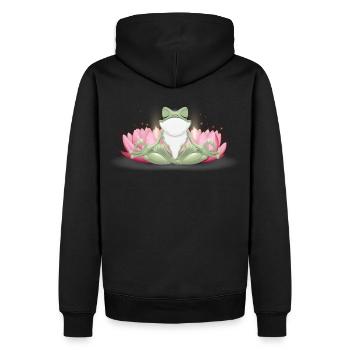 Frosch am meditieren - Männer Premium Bio Hoodie - Schwarz - Hinten - Nico (187cm)
