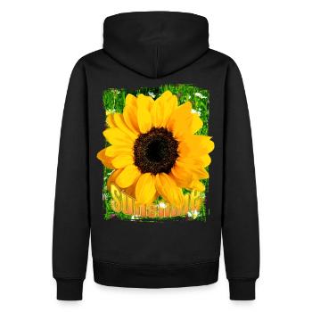 soleil tournesol fleur prairie - Sweat à capuche Premium bio Homme - noir - Dos - Nico (187cm)