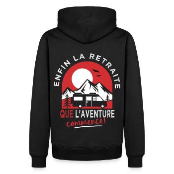Enfin la Retraite camping car Humour retraité - Sweat à capuche Premium bio Homme - noir - Dos - Nico (187cm)