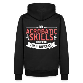 Aerial Silk / Aerial Yoga / Luftakrobatik Designs - Männer Premium Bio Hoodie - Schwarz - Hinten - Nico (187cm)