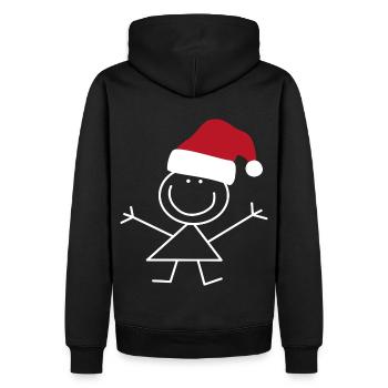 Bonhomme allumette Noël - Sweat à capuche Premium bio Homme - noir - Dos - Nico (187cm)