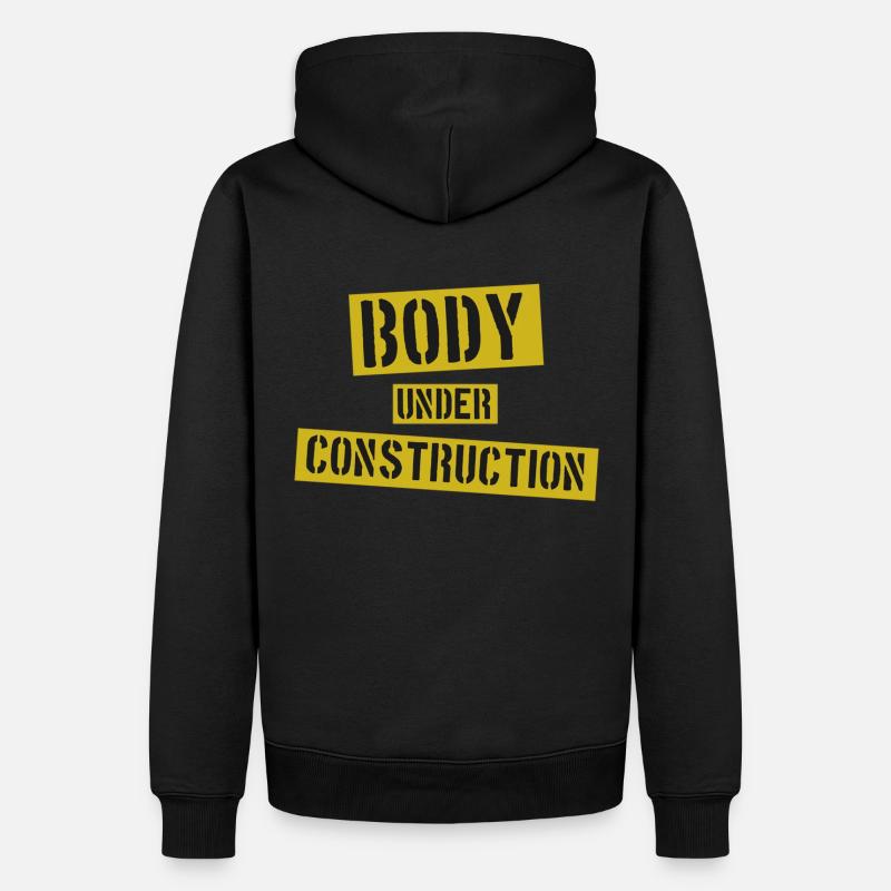 Body under Construction - Männer Premium Bio Hoodie - Schwarz