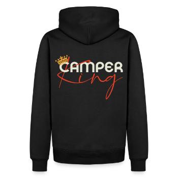 Camper King - Camping Familie König Krone - Männer Premium Bio Hoodie - Schwarz - Hinten - Nico (187cm)