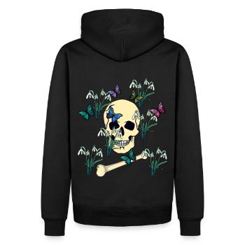 Schmetterlinge Falter Tod Ende Jenseits sterben - Männer Premium Bio Hoodie - Schwarz - Hinten - Nico (187cm)