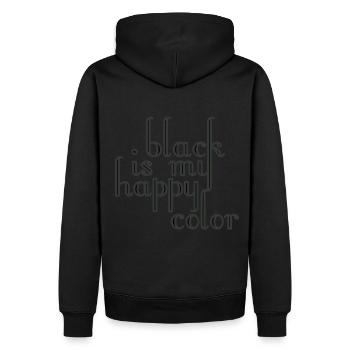 Le noir est ma couleur heureuse Noir couleur préférée - Sweat à capuche Premium bio Homme - noir - Dos - Nico (187cm)