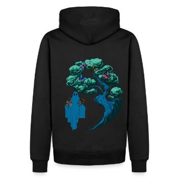 Gespenst Geist Geister Natur Wald Flora Botanik - Männer Premium Bio Hoodie - Schwarz - Hinten - Nico (187cm)