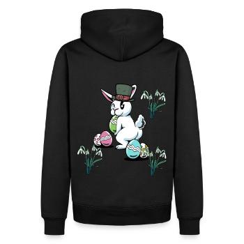 Oeufs de Pâques Fête de Pâques Lapin de Pâques enfant - Sweat à capuche Premium bio Homme - noir - Dos - Nico (187cm)
