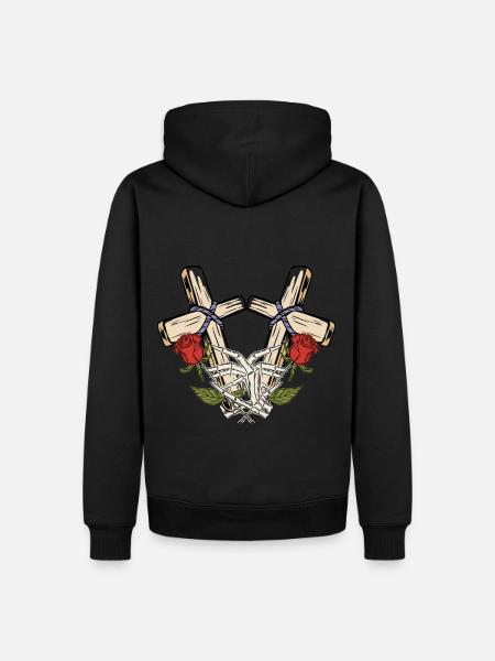 Halloween Horror Vampire Cross - Men’s Premium Organic Hoodie - black