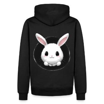 Petit lapin lapin - Sweat à capuche Premium bio Homme - noir - Dos - Nico (187cm)
