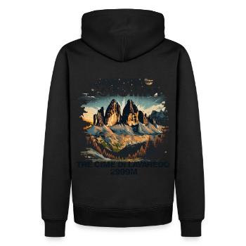 Dolomites de Tre Cime Lavaredo Dolomites des Trois Pics - Sweat à capuche Premium bio Homme - noir - Dos - Nico (187cm)