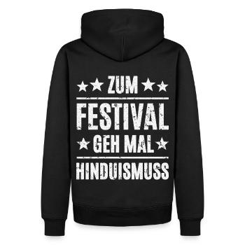 Hinduism Festival - Men’s Premium Organic Hoodie - black - Back - Nico (187cm)