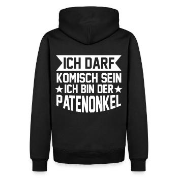 Patenonkel Patenfrage Onkel - Männer Premium Bio Hoodie - Schwarz - Hinten - Nico (187cm)