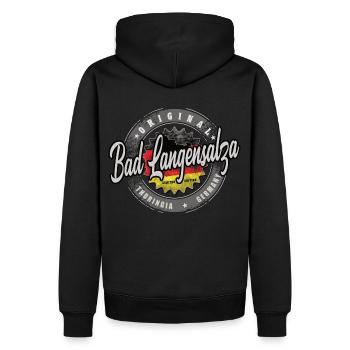 Original Germany Thüringen Bad Langensalza - Männer Premium Bio Hoodie - Schwarz - Hinten - Nico (187cm)