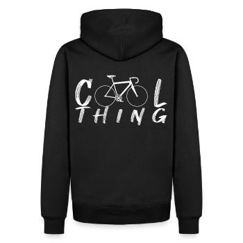 Cool Thing Rennrad - Männer Premium Bio Hoodie - Schwarz - Hinten - Nico (187cm)