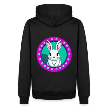 Ostergeschenk Osterhase - Männer Premium Bio Hoodie - Schwarz - Hinten - Nico (187cm)