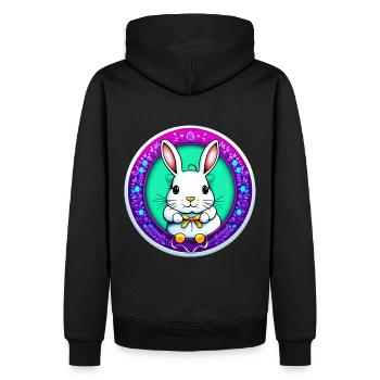 Motif de Pâques flashy - Sweat à capuche Premium bio Homme - noir - Dos - Nico (187cm)