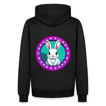 Lapin de Pâques mignon - Sweat à capuche Premium bio Homme - noir - Dos - Nico (187cm)