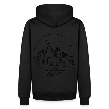 Drei Zinnen Tre Cime di Lavaredo Dolomiten Italien - Männer Premium Bio Hoodie - Schwarz - Hinten - Nico (187cm)
