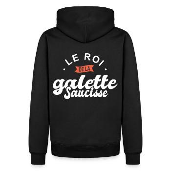roi de la galette saucisse breton bretagne cuisine - Sweat à capuche Premium bio Homme - noir - Dos - Nico (187cm)