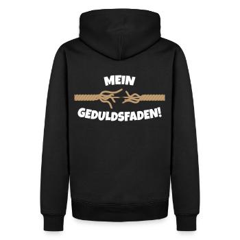 Geduldsfaden - Männer Premium Bio Hoodie - Schwarz - Hinten - Nico (187cm)