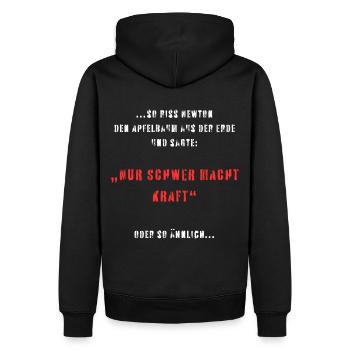 Newton und die Schwerkraft - Männer Premium Bio Hoodie - Schwarz - Hinten - Nico (187cm)