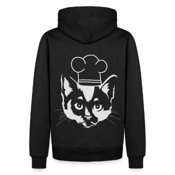 Chapeau de chef de chat Cuisine Cuisine Chat Enfants - Sweat à capuche Premium bio Homme - noir - Dos - Nico (187cm)