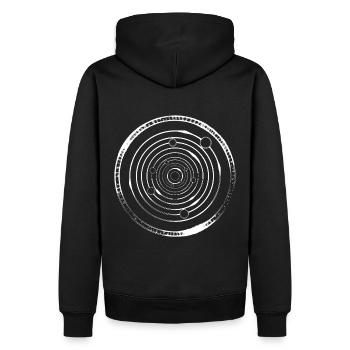 Cercles runiques Archéologie - Sweat à capuche Premium bio Homme - noir - Dos - Nico (187cm)