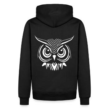 Owl Owls - Men’s Premium Organic Hoodie - black - Back - Nico (187cm)