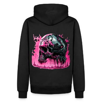 Cyborg Skull Skull - Men’s Premium Organic Hoodie - black - Back - Nico (187cm)
