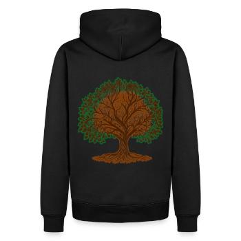 Yggdrasil tree of life baum des lebens - Männer Premium Bio Hoodie - Schwarz - Hinten - Nico (187cm)