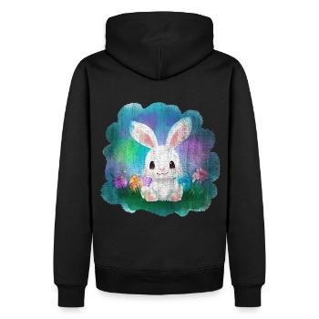 Osterhase Hase Ostereier Eier - Männer Premium Bio Hoodie - Schwarz - Hinten - Nico (187cm)