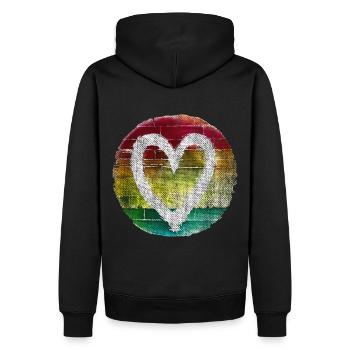 Coeur couleur couleur artiste - Sweat à capuche Premium bio Homme - noir - Dos - Nico (187cm)