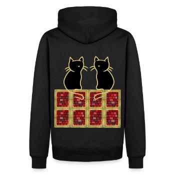 Années 80 Années 90 Rétro Vintage Chats Chat Chat - Sweat à capuche Premium bio Homme - noir - Dos - Nico (187cm)