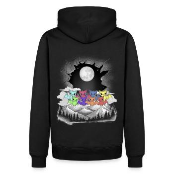 Halloween Flerdemäuse Fledermaus Kinder Kind Moon - Sweat à capuche Premium bio Homme - noir - Dos - Nico (187cm)