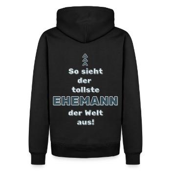 So sieht der beste Ehemann der Welt aus. - Männer Premium Bio Hoodie - Schwarz - Hinten - Nico (187cm)